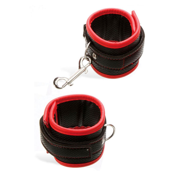 Adam & Eve SCARLET COUTURE BONDAGE CUFFS - Black/Red Restraints-117U 0000