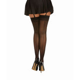 Dreamgirl Back Seam Sheer Thigh High Stockings Black-0007-BLK-O/S