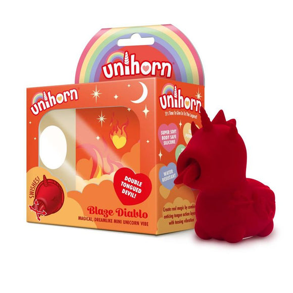 Unihorn Blaze Diablo Fork Tongue Massager Red-UNIBD