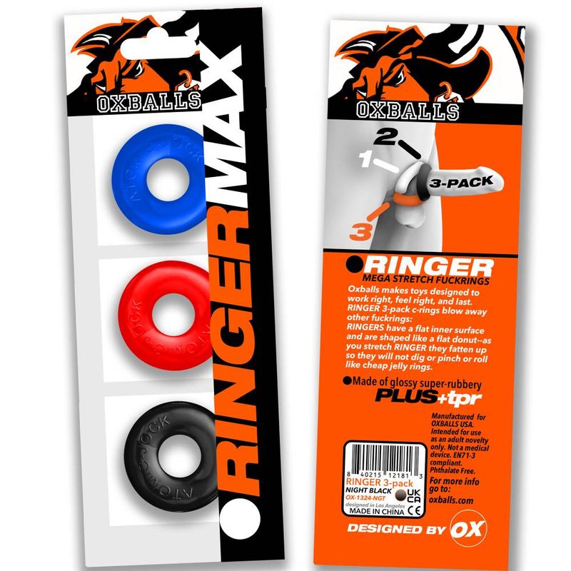 Ringer Max 3 Pc Multi Colour Cockring Set – The Toolshed AU