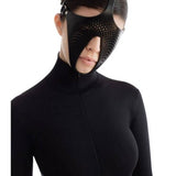Ex Machina Genuine Leather Mask Black-AS2404-BF0021CS -BLK