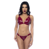 Wet Look Vinyl 2 Pc Set Gloss Wine-2763-WIN-M