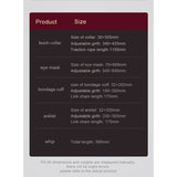 8 Pc Deluxe Bondage Play Kit Burgundy Gold-ZW-077A