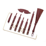 8 Pc Deluxe Bondage Play Kit Burgundy Gold-ZW-077A