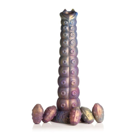 Deep Invader Tentacle Ovipositor Silicone Dildo with Eggs-AH407