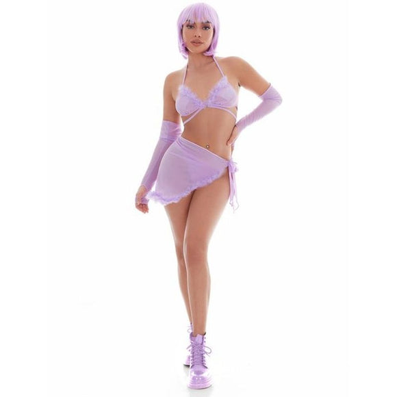 Feeling Fuzzy Lilac Festival Set incl Pasties-65007-LIL-M/L