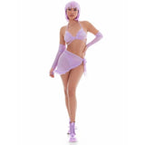 Feeling Fuzzy Lilac Festival Set incl Pasties-65007-LIL-M/L