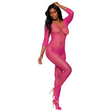 Dreamgirl Open Crotch Body Stocking Neon Pink-0015-NPK-O/S