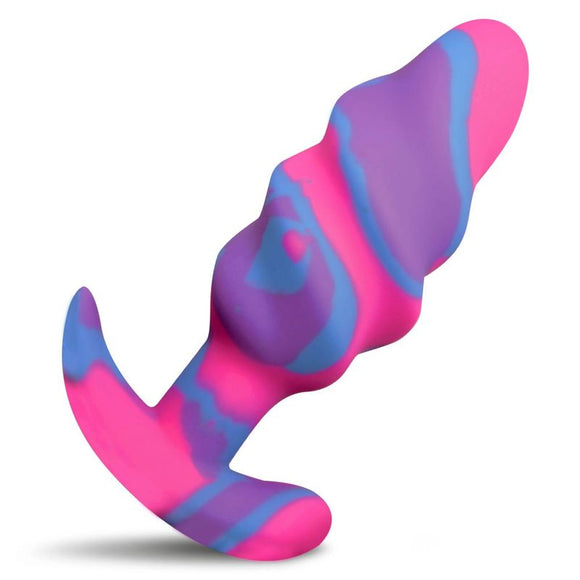 Unicorn Swirl Silicone Butt Plug Medium-AH706-M