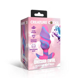 Unicorn Swirl Silicone Butt Plug Large-AH706-L