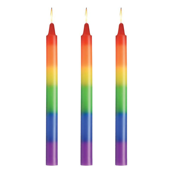 Pride Candles Rainbow Drip Candle 3 Pc-AH696