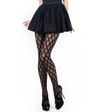 Geo Jacquard Fishnet Tights Black-168YD121-BLK