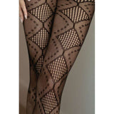 Midnight Allure Fishnet Tights Black-168YDN005-BLK
