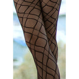 Shadowline Geo Fishnet Tights Black-168YDN007-BLK
