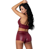 Thalia Burgundy Tease Two Piece Set-PAK261-BN-S/M