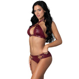 Juno Burgundy Jewel Two Piece Set-PAK244-BN-S/M