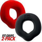Fit Grips 2 Pc Ergo Cockring Black Red