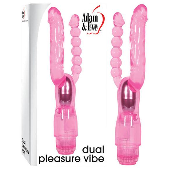 Adam & Eve Dual Pleasure Vibe - Pink 12 cm (4.75) Vibrator with Anal Probe-176H 6200