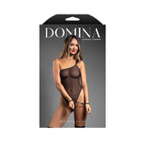 DOMINA One-Shoulder Rope Teddy & Cuffs - Black M/L - Black - M/L Size-2414BLK-ML-B