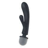 Satisfyer Triple Lover - Grey USB Rechargeable Rabbit Vibrator and Massage Wand-4018201