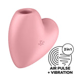 Satisfyer Cutie Heart - Light Pink - Light Pink USB Rechargeable Air Pulsation Stimulator with Vibration-4037264