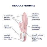 Satisfyer Air Pump Bunny 3 - Pink USB Rechargeable Inflatable Rabbit Vibrator-4038582