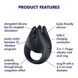 Satisfyer Perfect Pair 1 - Black USB-C Rechargeable Vibrating Couples Ring