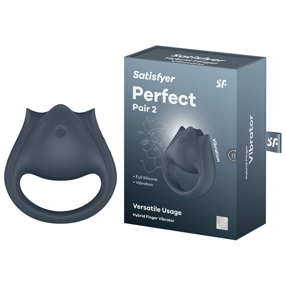 Satisfyer Perfect Pair 2 - Grey USB Rechargeable Vibrating Couples Ring-4043746