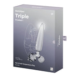 Satisfyer Triple Crystal 1 - Clear - Clear Glass 3-in-1 Butt Plug