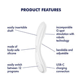 Satisfyer G-Spot Wave 2 - White - White 23.6 cm USB Rechargeable Flicking Tip Vibrator-4045740