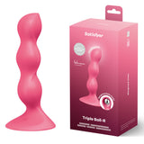 Satisfyer Triple Ball-R - Red - Red Beaded Anal Plug