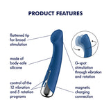 Satisfyer Spinning G-Spot 1 - Blue - Blue 16.5 cm USB Rechargeable Rotating Vibrator-4048765