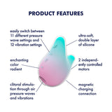 Satisfyer Mermaid Vibes - Mint/Pink - Mint/Pink USB Rechargeable Air Pulse Stimulator-4049748