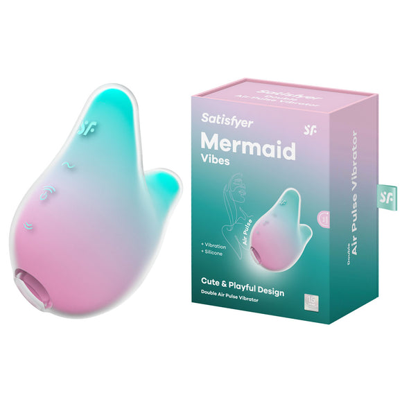 Satisfyer Mermaid Vibes - Mint/Pink - Mint/Pink USB Rechargeable Air Pulse Stimulator-4049748