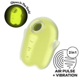 Satisfyer Glowing Ghost - Yellow - Glow in Dark Yellow USB Rechargeable Air Pulse Stimulator-4060064