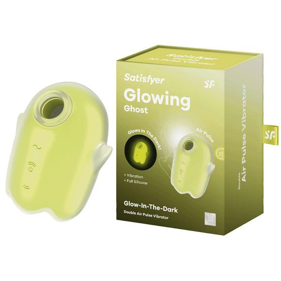 Satisfyer Glowing Ghost - Yellow - Glow in Dark Yellow USB Rechargeable Air Pulse Stimulator-4060064