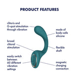 Satisfyer G For Goddess 2 - Bottle Green - Bottle Green 18.8 cm USB Rechargeable Vibrator with Clit Stim