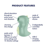 Satisfyer Din-OOOH - Mint Green USB Rechargeable Air Pulse Stimulator