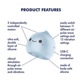 Satisfyer Mochi - Frost Blue - Frost Blue USB Rechargeable Air Pulse Stimulator-4081359