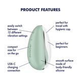 Satisfyer Drop To Go - Mint - Mint Green USB Rechargeable Clitoral Stimulator-4082042