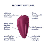 Satisfyer Delighterrr - Berry USB-C Rechargeable Stimulator with Rolling Ball
