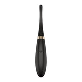 Satisfyer Tip Tease - Black - Black USB Rechargeable Vibrator with Twirling Tip