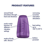 Satisfyer Men Heat Vibration - Battery Series - Purple Heating and Vibrating Masturbator