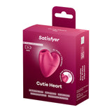 Satisfyer Cutie Heart - Battery Operated - Pink Air Pulsation Stimulator with Vibration