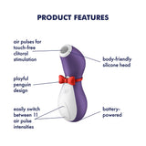 Satisfyer Penguin - Battery Series - Purple Air Pulse Clitoral Stimulator