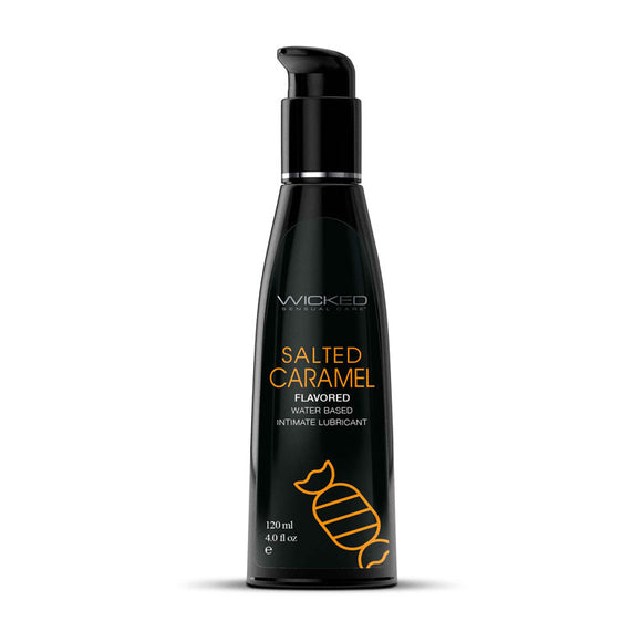 Wicked Aqua Salted Caramel - Salted Caramel Flavoured Water Based Lubricant - 120 ml (4 oz) Bottle-90324