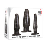 Adam & Eve ANAL ROCKETS TRAINER SET - Black Butt Plugs - Set of 3 Sizes-AE-WF-8799-2