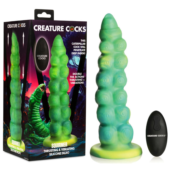 Creature Cocks Squirmer - Green 22.3 cm USB Rechargeable Thrusting Fantasy Dildo-AH417