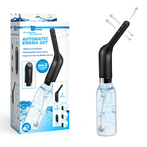 CleanStream Automatic Enema Set - USB Rechargeable Douche - 350 ml Capacity-AH513