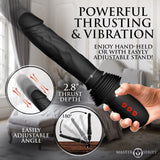 Master Series Ultimate Power Pounder - Black 30 cm USB Rechargeable Thrusting Vibrator-AH606
